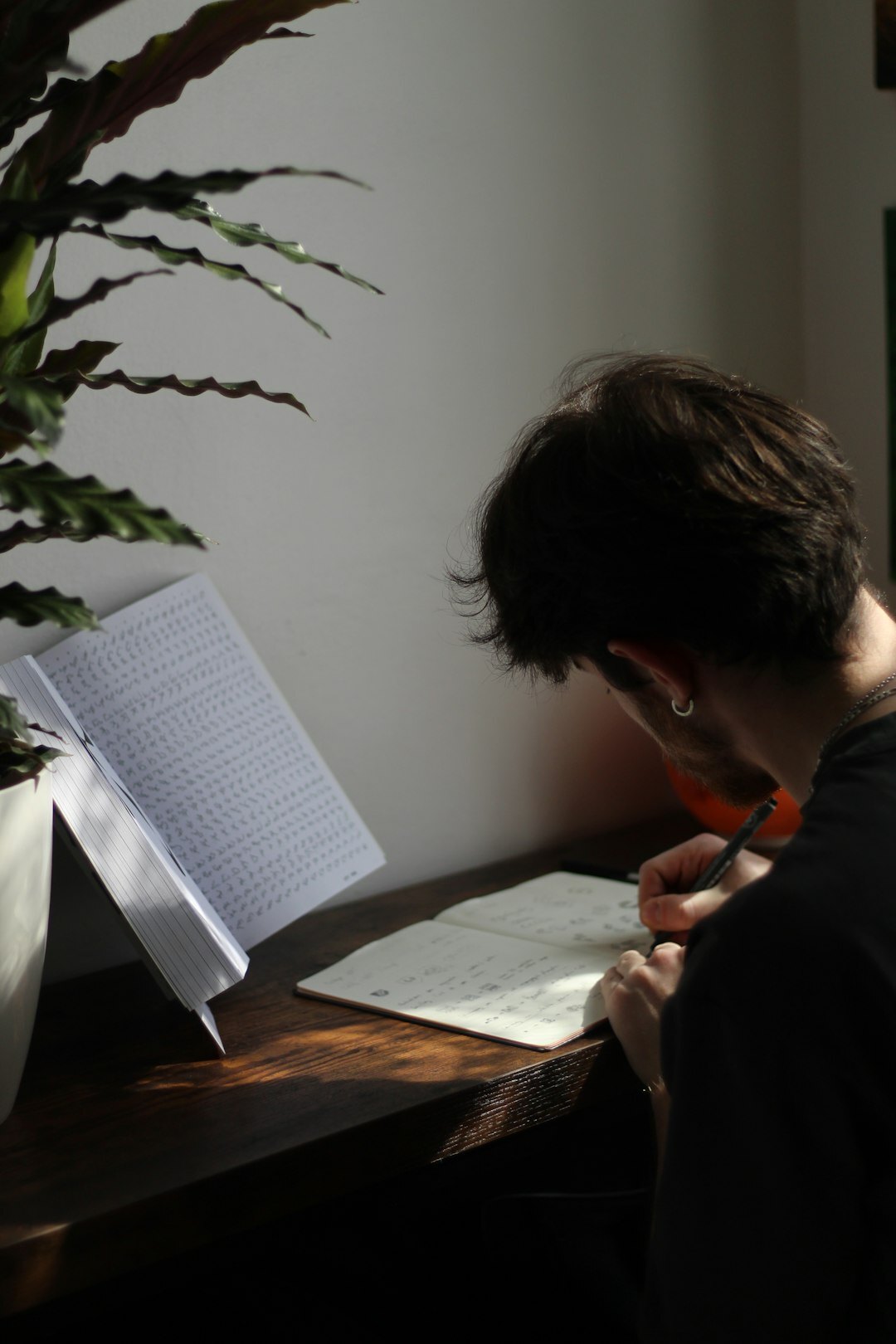 person practicing pronunciation alone